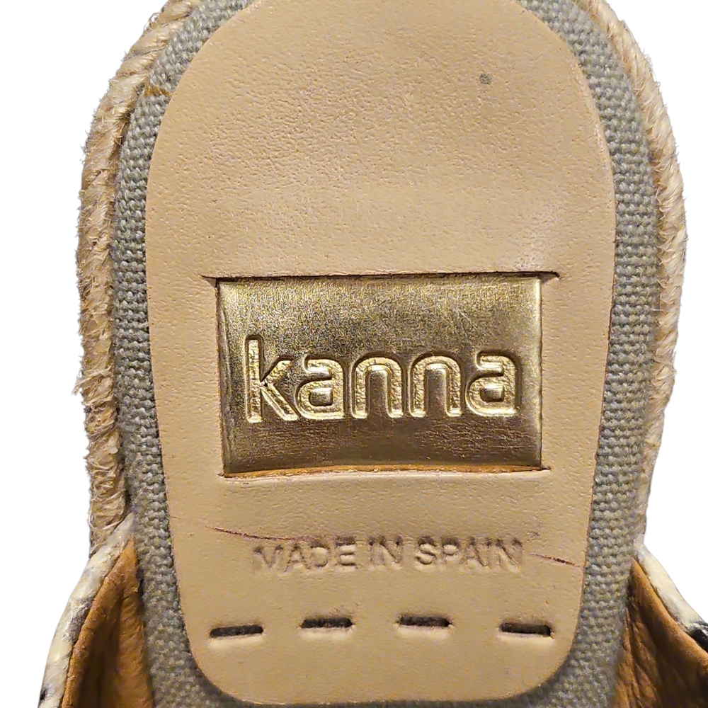 Kanna Tan/Black Snakeskin Print Wedge Sandals - Picture 5 of 7